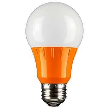 Sunlite A19/3W/O/LED LED A19 Colored Light Bulb, 3 Watts (25w Equivalent), E26 Medium Base, Non-Dimmable, UL Listed, 1 Count (Pack of 1), Orange