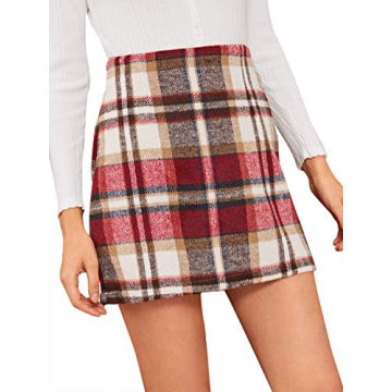 Shop MakeMeChic Women's Plaid High-Waisted Mini Skirt