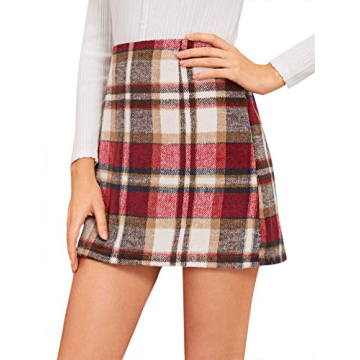 Shop MakeMeChic Women's Plaid High-Waisted Mini Skirt