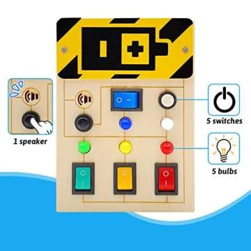 Toddler Toys Busy Board Montessori Toys Sensory Toys for Toddlers 1 2 3 4 Years Old, Wooden Travel L...