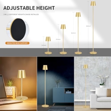 IMQSQIK Cordless Floor Lamp - Rechargeable LED Light