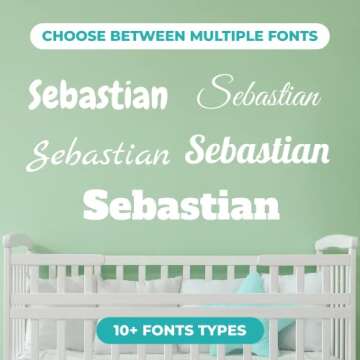 crypto Multiple Font Custom Name Nursery Wall Decal - Mural Wall Decal Sticker for Home Children's Bedroom, Car and Laptop (OP004)