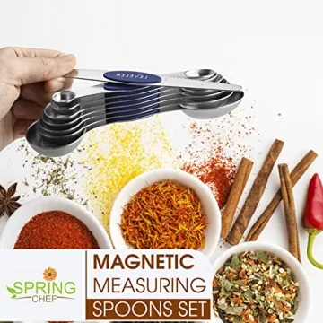 Magnetic Stainless Steel Measuring Spoons Set for Cooking