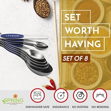 Magnetic Stainless Steel Measuring Spoons Set for Cooking