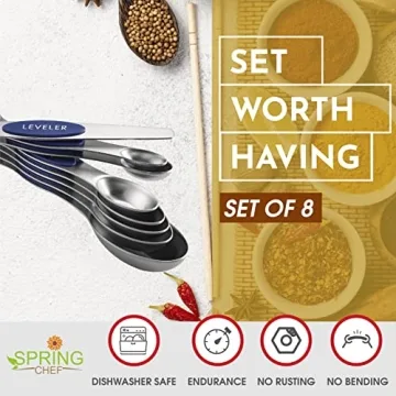 Magnetic Stainless Steel Measuring Spoons Set for Cooking
