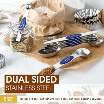 Magnetic Stainless Steel Measuring Spoons Set for Cooking