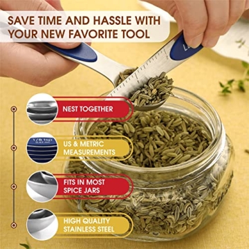 Magnetic Stainless Steel Measuring Spoons Set for Cooking