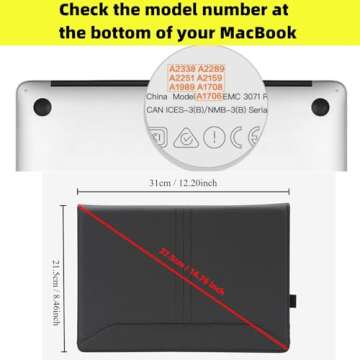 TYTX Compatible with MacBook Pro Case 13 Inch, PU Leather MacBook Case fits for 2016-2024 Model M2 A...