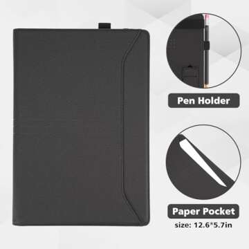 TYTX Compatible with MacBook Pro Case 13 Inch, PU Leather MacBook Case fits for 2016-2024 Model M2 A2338 M1 A2251 A2289 A2159 A1989 A1708 A1706, 13" Laptop Case with Vents and Stand Function, Black