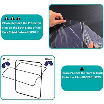 salipt Face Shields Set with 12 Replaceable Anti Fog Shields and 6 Reusable Glasses for Women and Ma...