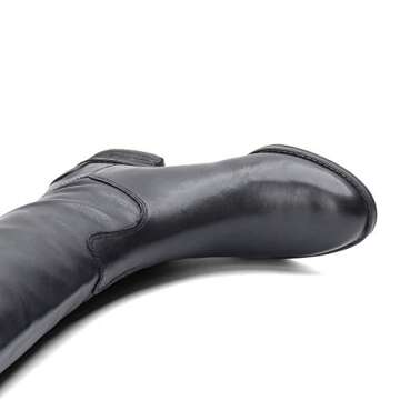 Sam Edelman Women's Penny Classic Equestrian Boot, Black Leather, 6 Medium US