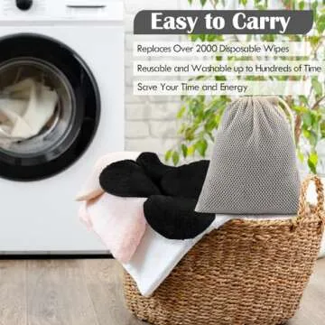 Orighty Makeup Remover Pads - Soft & Reusable 50 Count