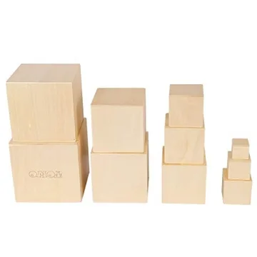 TOWO Sturdy Wooden Stacking Boxes for Creative Learning