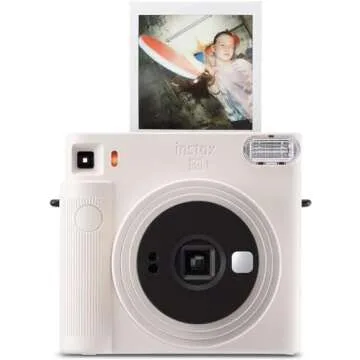Fujifilm Instax Square SQ1 Instant Camera Chalk White + Fuji Instax Film Value Pack (40 Sheets) + Shutter Accessories Bundle, Includes Style Compatible Carrying Case, Photo Album 80 Pockets