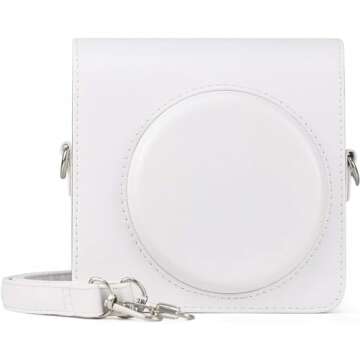 Fujifilm Instax Square SQ1 Instant Camera Chalk White + Fuji Instax Film Value Pack (40 Sheets) + Shutter Accessories Bundle, Includes Style Compatible Carrying Case, Photo Album 80 Pockets