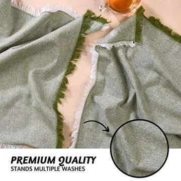 Folkulture Cloth Napkins Set of 12 Green Washable Napkins