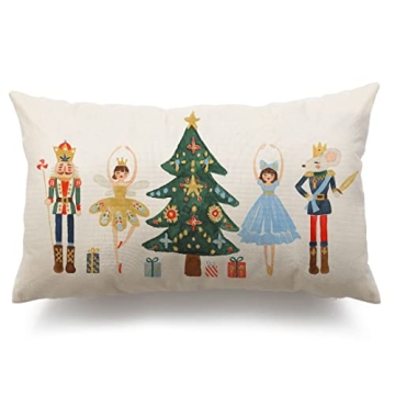 Merry Christmas Nutcracker Pillow Cover for Holidays