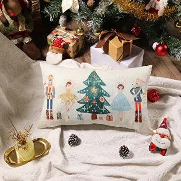 Merry Christmas Nutcracker Pillow Cover for Holidays
