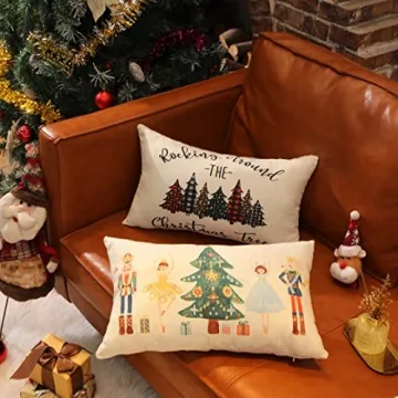 Merry Christmas Nutcracker Pillow Cover for Holidays