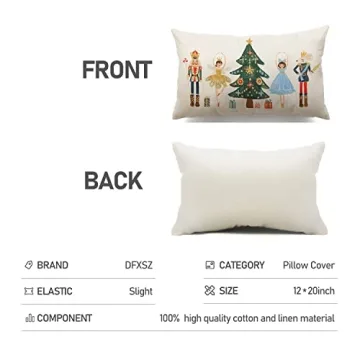 Merry Christmas Nutcracker Pillow Cover for Holidays