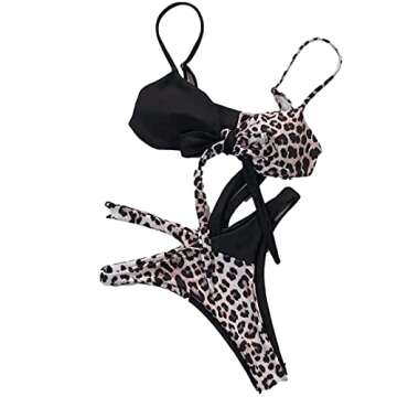 Lilosy Criss Cross Cutout High Cut Bikini Set for Women