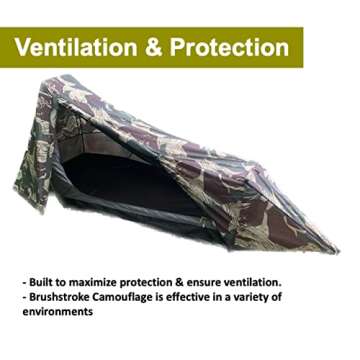 Ridgeback One Person Tent, Easy to Setup Ruggedized Waterproof Tent for Camping (RBS Camouflage)