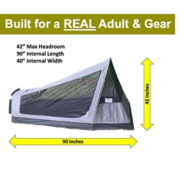 Ridgeback One Person Tent, Easy to Setup Ruggedized Waterproof Tent for Camping (RBS Camouflage)