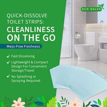 Natural Toilet Bowl Cleaner Strips, Eco-friendly, Non-toxic, Septic Safe, Removes Odors & Stains, Plastic-free, Natural Toilet Bowl Cleaner for Quick and Easy Cleaning, Toilet Fresheners (60 count)