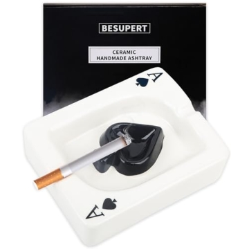 Decorative Ceramic Poker Ashtray - Ace of Spades Design