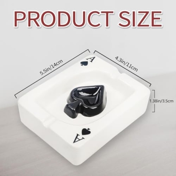 Unique Ace of Spades Ceramic Ashtray for Smokers