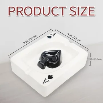 Unique Ace of Spades Ceramic Ashtray for Smokers