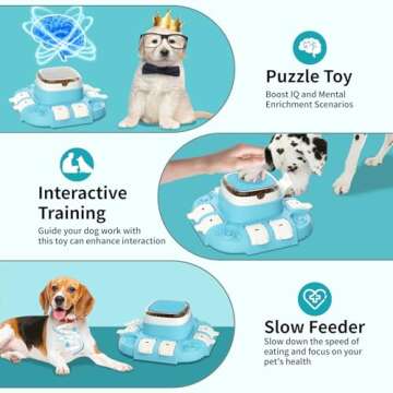 Firsting 3 in 1 Dog Puzzle Toy, Slow Feeder Dog Treat Puzzle,Interactive Dog Toys for Boredom, Dog T...