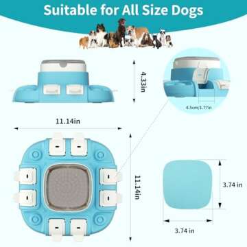 Firsting 3 in 1 Dog Puzzle Toy, Slow Feeder Dog Treat Puzzle,Interactive Dog Toys for Boredom, Dog Toys to Keep Them Busy,Mental Stimulation for Dogs，Dog Enrichment Toys with IQ Training，Lake Blue