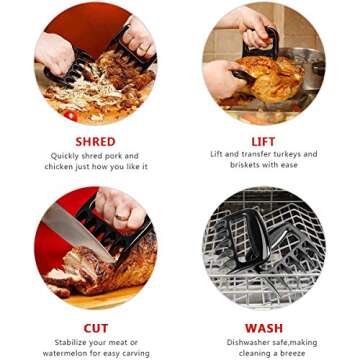 Pulled Pork Shredder Claws for Effortless Meat Shredding
