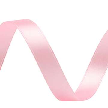 Solid Color Double Faced Pink Satin Ribbon 1/2" X 25 Yards, Ribbons Perfect for Crafts, Wedding Decor, Bow Making, Sewing, Gift Package Wrapping and More