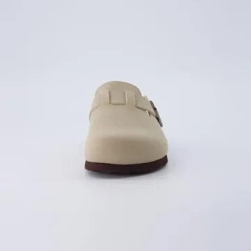 Vegan Suede Womens Clogs with Arch Support Cork Footbed