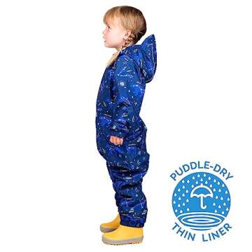 JAN & JUL Rain Suit for Kids Waterproof with Breathable Lining (Puddle-Dry: Constellations, Size: 3T)