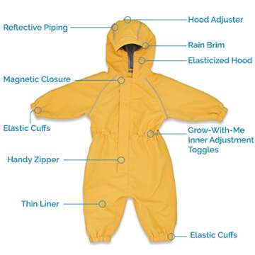 JAN & JUL Rain Suit for Kids Waterproof with Breathable Lining (Puddle-Dry: Constellations, Size: 3T)