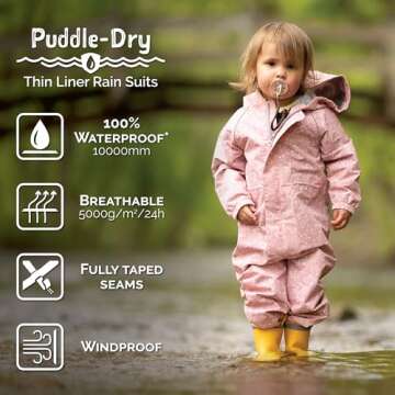 JAN & JUL Rain Suit for Kids Waterproof with Breathable Lining (Puddle-Dry: Constellations, Size: 3T)