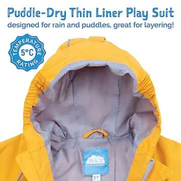 JAN & JUL Rain Suit for Kids Waterproof with Breathable Lining (Puddle-Dry: Constellations, Size: 3T)