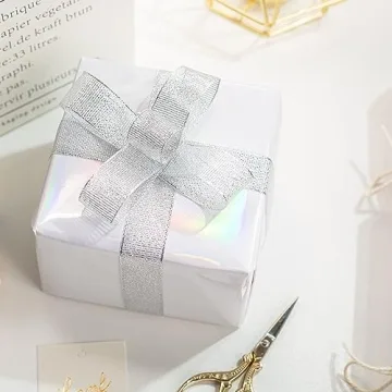 Homeral Metallic Wrapping Paper Roll - 81.8sq.ft. White for All Occasions