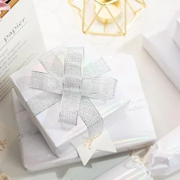 Homeral Metallic Wrapping Paper Roll - 81.8sq.ft. White for All Occasions