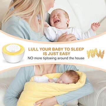 Vanzon White Noise Machine - Sound Machine with Baby for Sleeping & Relaxation, 36 Soothing High Fidelity Nature Sounds, Portable Sleep Sound Therapy for Home, Office or Travel - for Kids and Adults