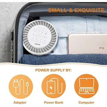 Vanzon White Noise Machine - Sound Machine with Baby for Sleeping & Relaxation, 36 Soothing High Fidelity Nature Sounds, Portable Sleep Sound Therapy for Home, Office or Travel - for Kids and Adults