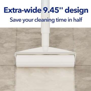 Large Lint Rollers for Carpet, 9.45'' Sticky Rollers for Floor with 360 Sheets, Extendable Long Hand...