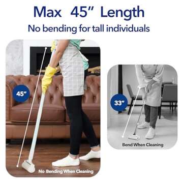 Large Lint Rollers for Carpet, 9.45'' Sticky Rollers for Floor with 360 Sheets, Extendable Long Handle Sticky Mop for Cleaning Couch, Curtains, Cars, Clothing, and Pet Hair