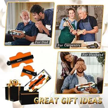 dodowin Connectable Contour Gauge 10+5inch, Mens Valentines Day Gifts for Men Dad Him Husband,for Ad...
