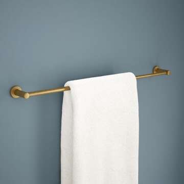 Franklin Brass Wake Telescoping Adjustable Towel Bar Satin Gold 15.5-29 in