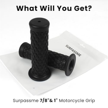 Surpassme Motorcycle Grips for Comfort and Control in Black
