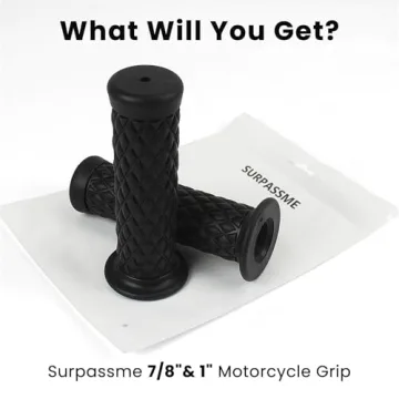 Surpassme Motorcycle Grips for Comfort and Control in Black